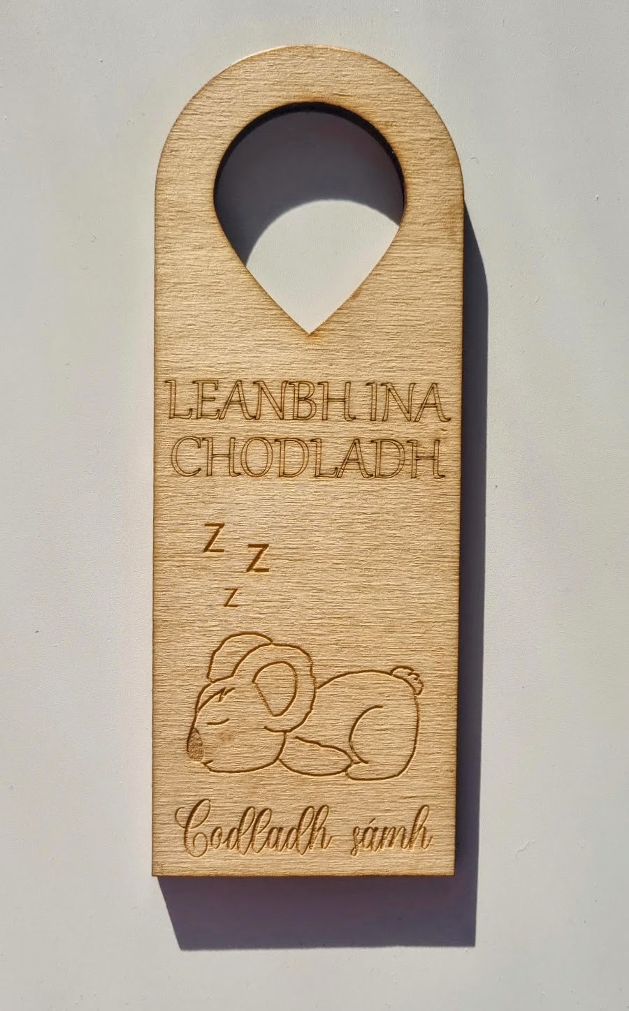 Leanbh ina Chodladh (Baby asleep) Door Hangers