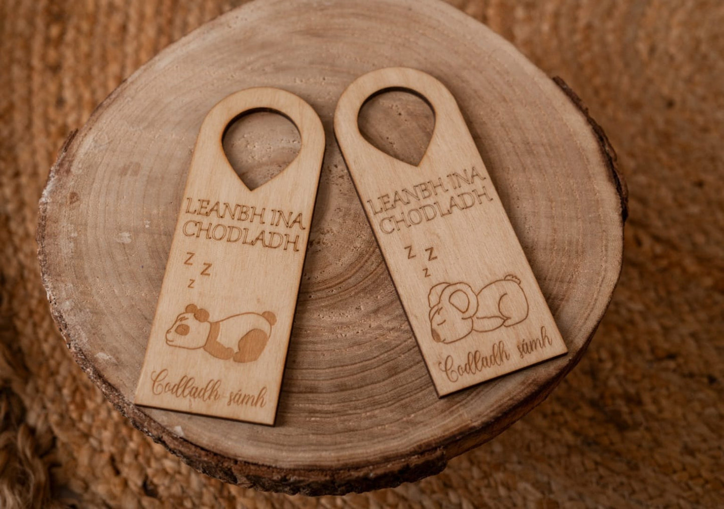 Leanbh ina Chodladh (Baby asleep) Door Hangers