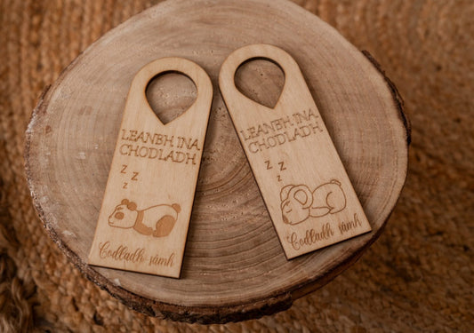 Leanbh ina Chodladh (Baby asleep) Door Hangers